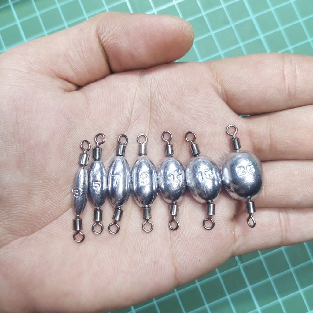 Timah Carolina Rig - Sinker Softlure Ajing Game - Pemberat Softlure - Sinker Pancing - Sinker Caroli