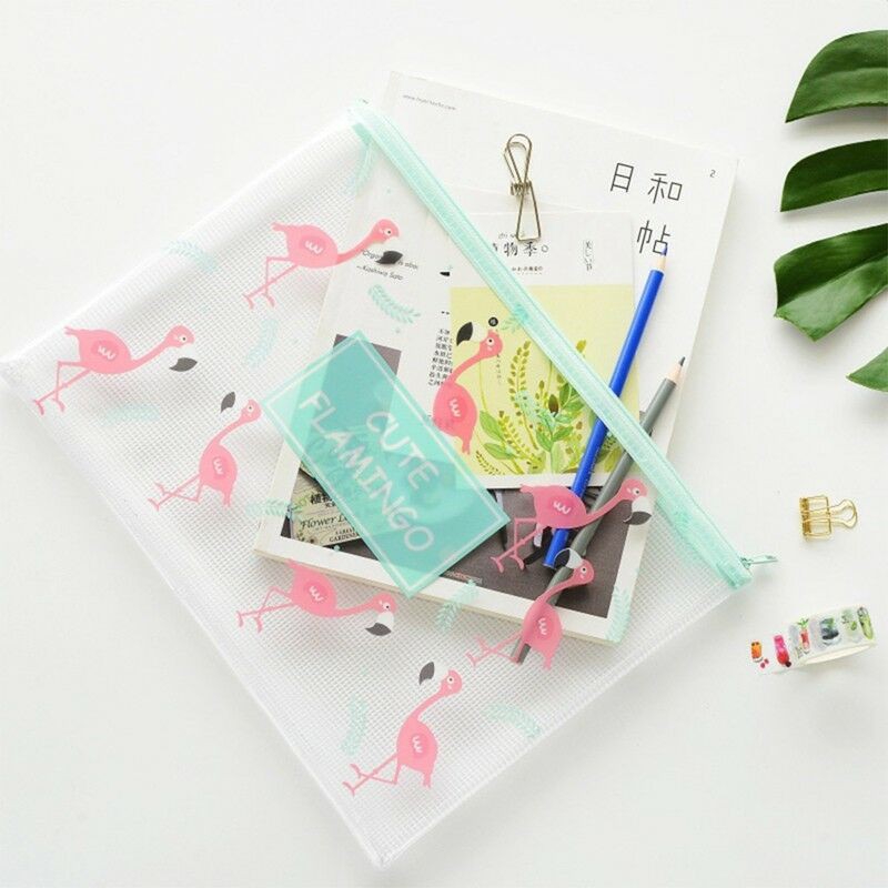 

Perlengkapan Sekolah Yo Yo 1 PCS Fresh Flamingos Flat Pen Pencil Bag Case File Bag Folder Storage