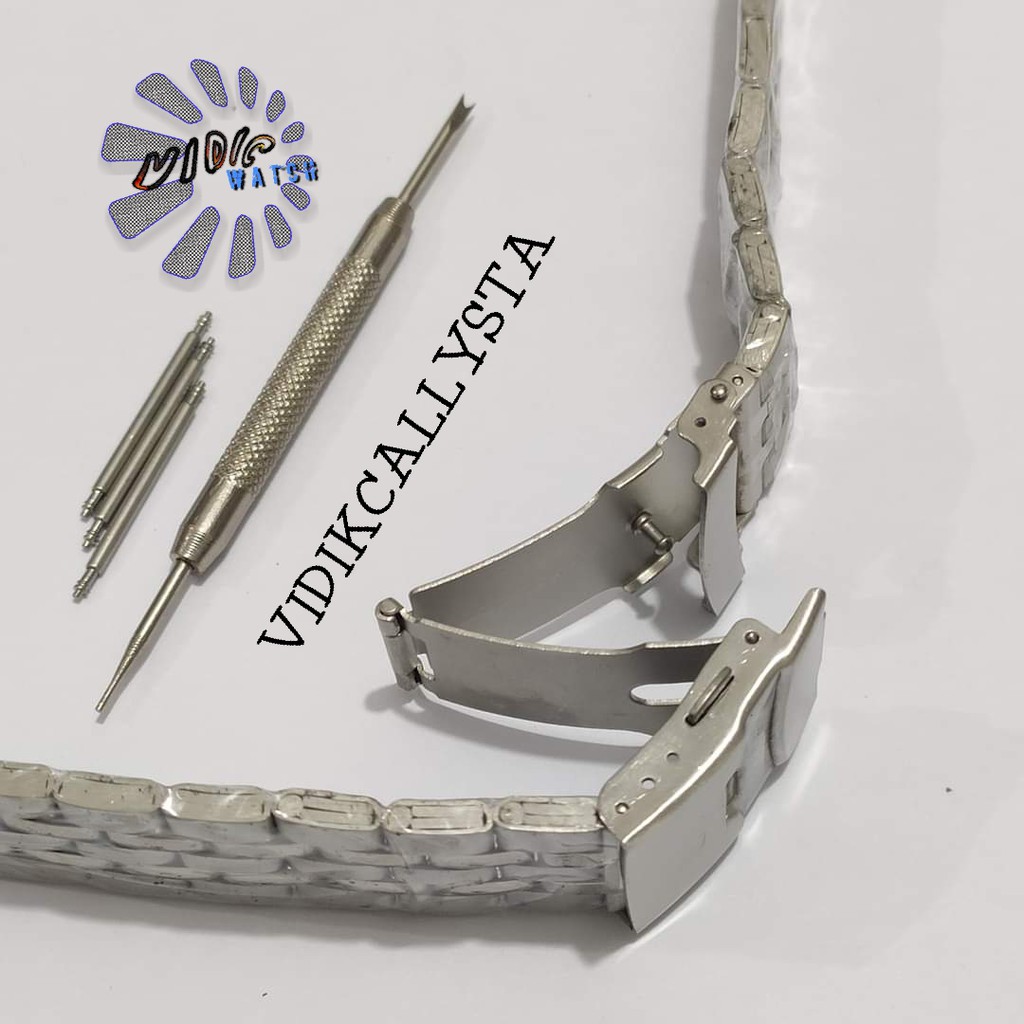 Strap B809 Tali Jam Tangan Stainless steel Rante Rantai 22mm Silver Tali strap Watch solid lurus 22