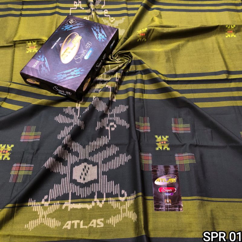 SARUNG ATLAS SUPER SPECIAL SONGKET 970 GRADE SILVER/ SARUNG ATLAS SPECIAL RAYON SONGKET KEMBANG