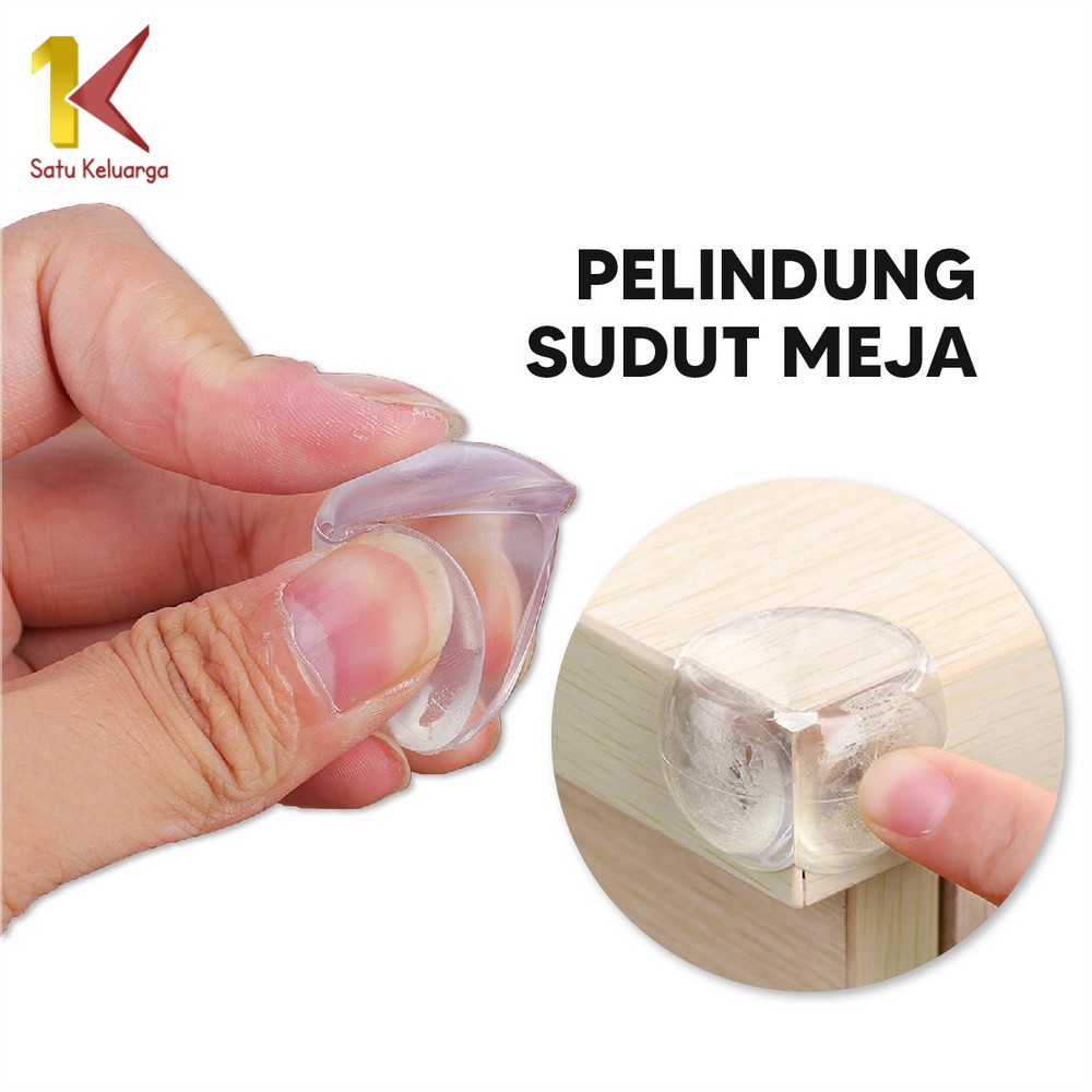 Satu Keluarga Pelindung Sudut Meja Transparan C585 Perekat Sudut Meja Lemari Kaca Furniture Pelindun