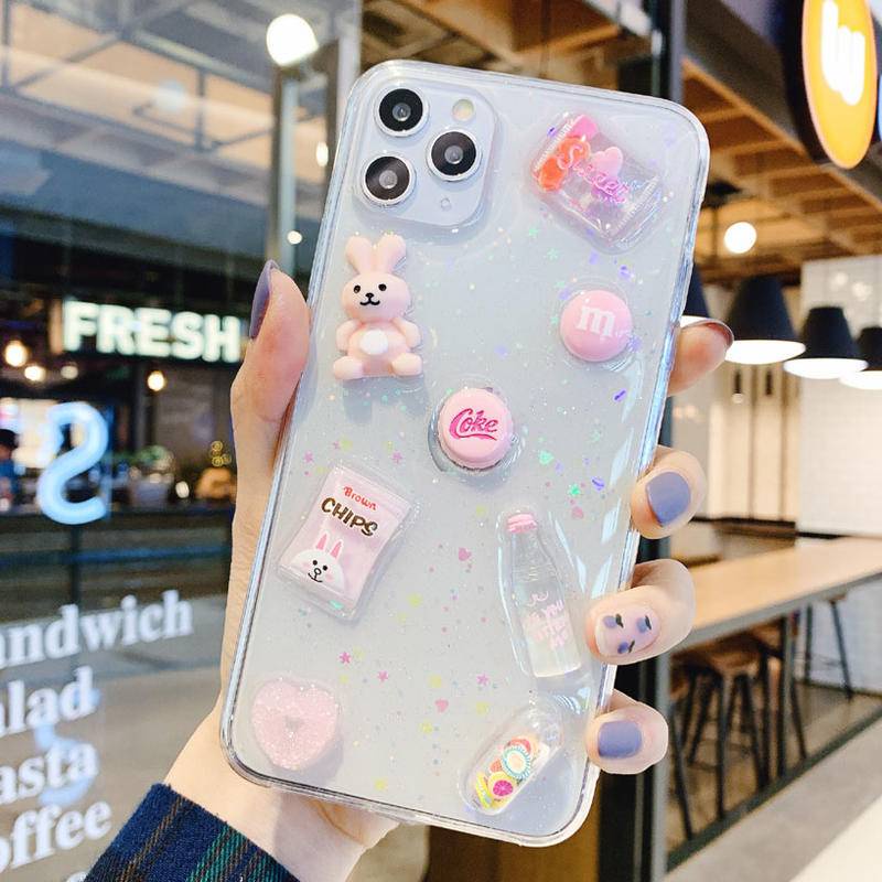 Soft Case TPU Motif Unicorn 3D Glitter Untuk iPhone 13 12 11 Pro MAX Mini X XS MAX XR SE 2022 2020 7 8 Plus