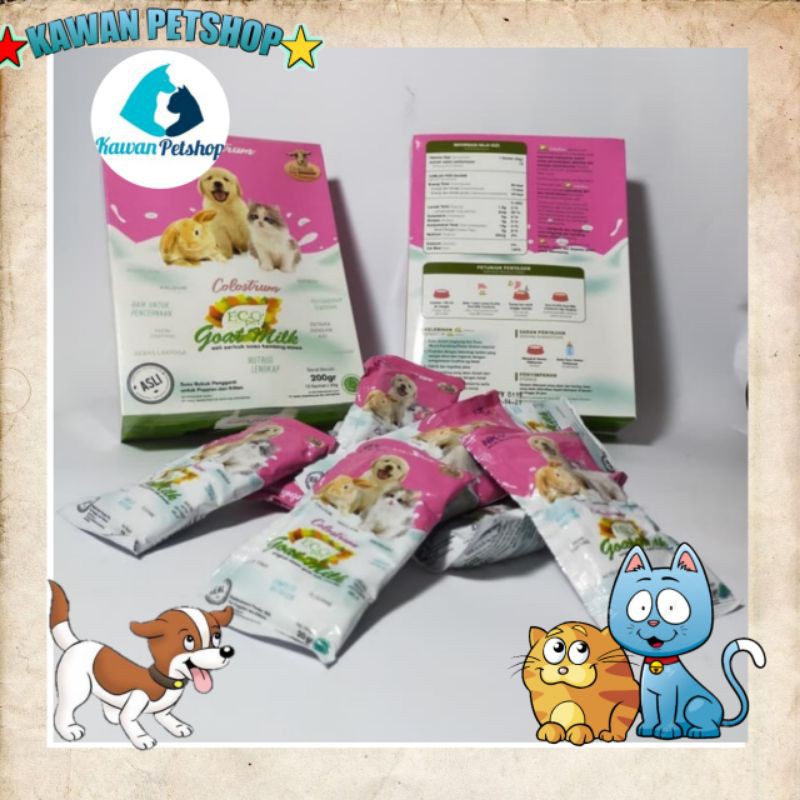 Susu Hewan Ecopet Goat Milk Colostrum 1box ( isi 10 pcs) Susu Kucing Ecopet Colostrum