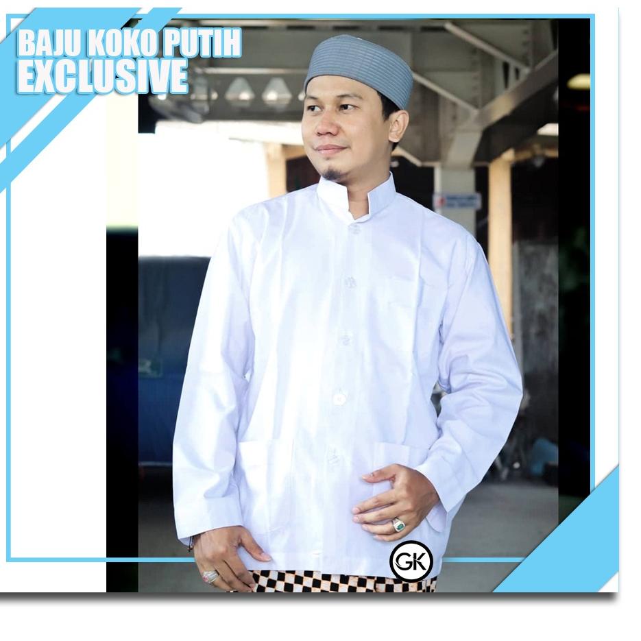 Terbaru.. Baju Koko Putih Polos Lengan Panjang KOKO HABAIB Koko Pria Atasan Muslim Polos Berkwalitas