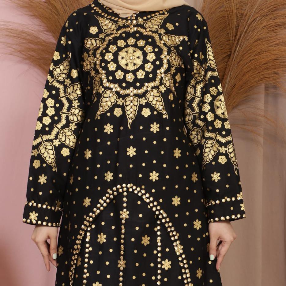 (ADA COUPLE BAPAK &ANAK) SETELAN TUNIK KURUNG MOTIF BUNGA MATAHARI BATIK JUPRI SONGKET PALEMBANG