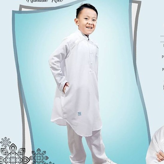 SETELAN BAJU KOKO ANAK PUTIH BASEGEH