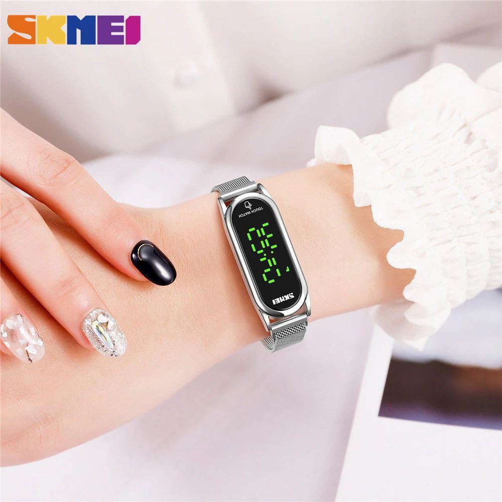 SKMEI 1697 Jam Tangan Wanita Digital Touch Screen Layar Sentuh Tali Stainless Magnet WATCHKITE WKOS