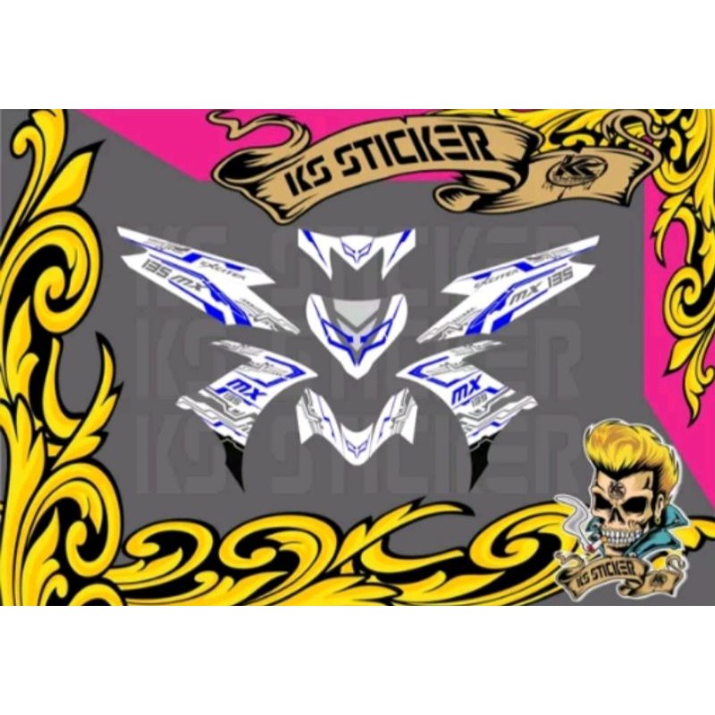 STICKER DECAL JUPITER MX 135 PUTIH STICKER STRIPING FULL BODY