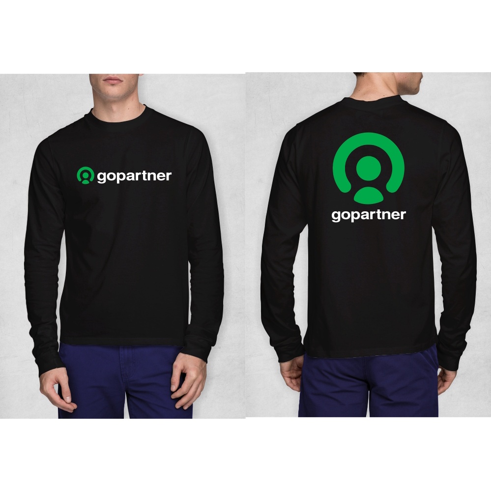 kaos unisex model Gopartner222 lengan panjang katun combed 30's