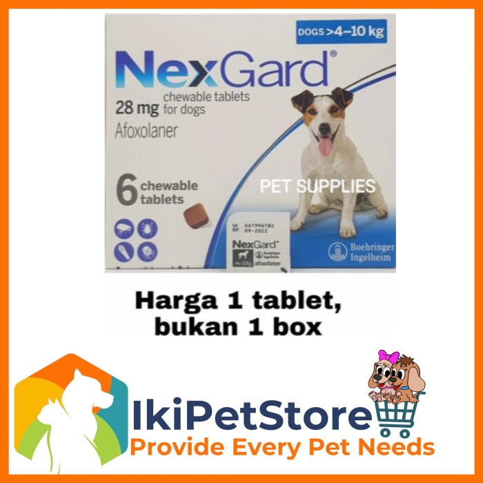 Obat kutu dan demodex anjing ,NEXGARD 4 - 10 kg
