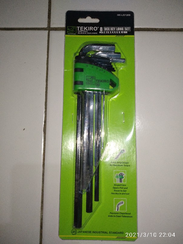 Tekiro Kunci L Set Biasa 8 Pcs Hk-ls1200