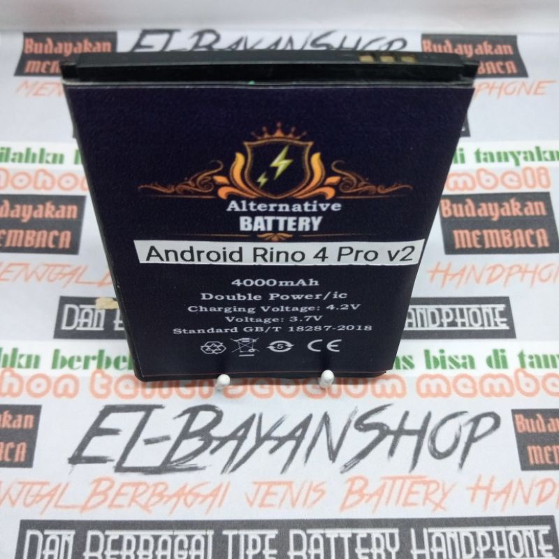 Batrai Android china Rino 4 pro Batre modif konektor pingir Baterai Battery