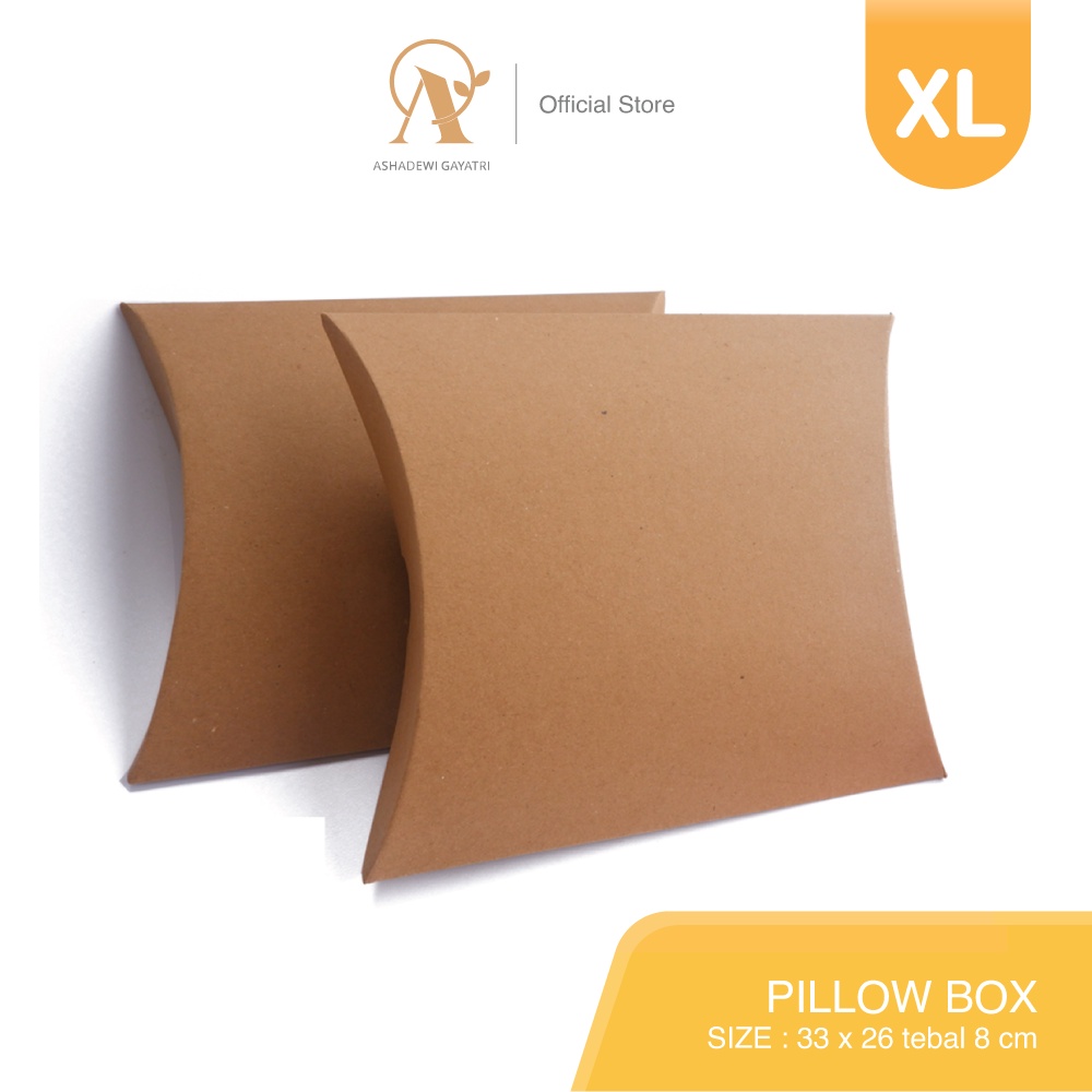 

Ashadewi Gayatri - Pillow Box XL / Extra Large Size (33x26x8 cm) Brown Kraft / Paper Box