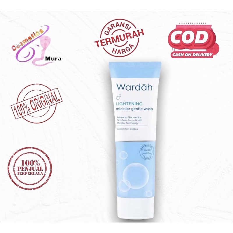 ( sabun wajah biasa ) 100 gram - WARDAH LIGHTENING MICELLAR GENTLE WASH 100 gram