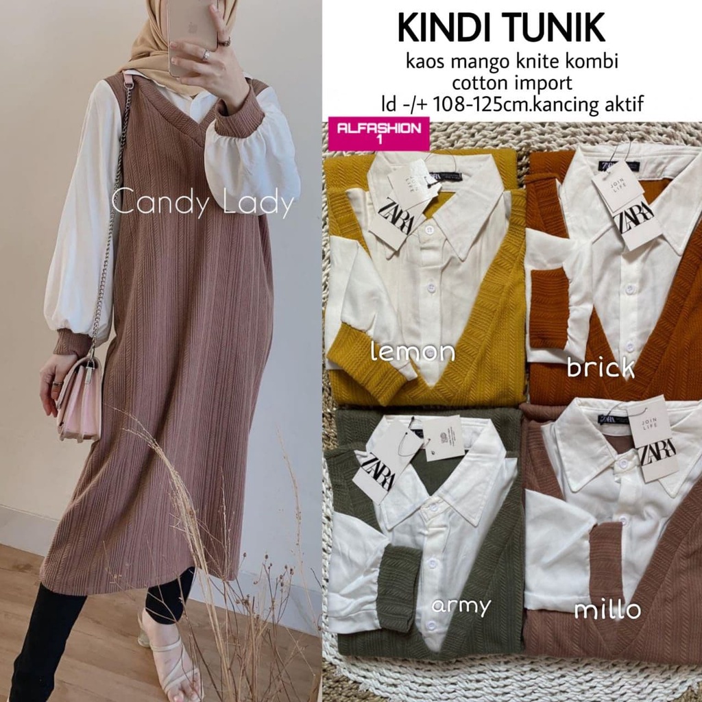 Baju Atasan Wanita Tunik Kaos Mango Terbaru KINDI By Alfashion Original