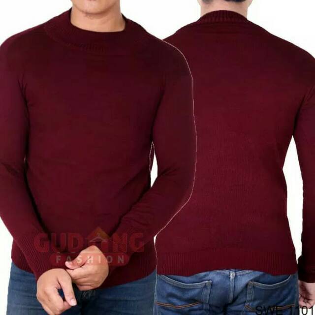 Sweater Rajut Merah Maroon Shopee Indonesia