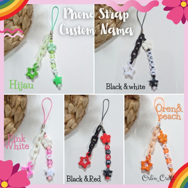 Phone Strap Custom/Gantungan Kunci / Gantungan HP / Keychain Kpop Beads Charm