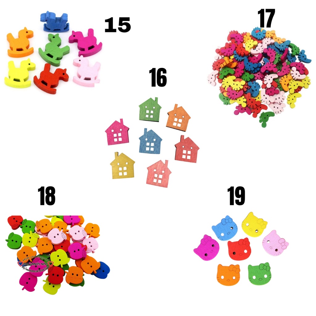 Kancing Kayu / Wooden Button Seri Handmade - PCS