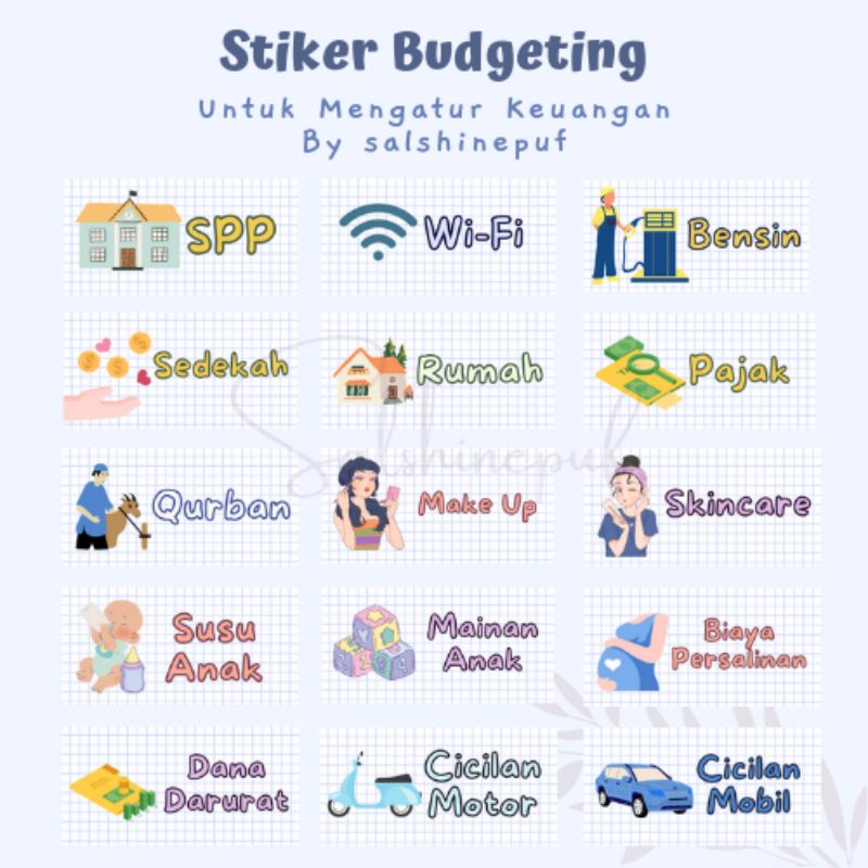 

Stiker Budgeting ISI 34 PCS- Stiker Dompet Keuangan