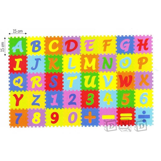 Puzzle Matras / Evamats / Evamat / Abjad Mini Angka Simbol - Tikar