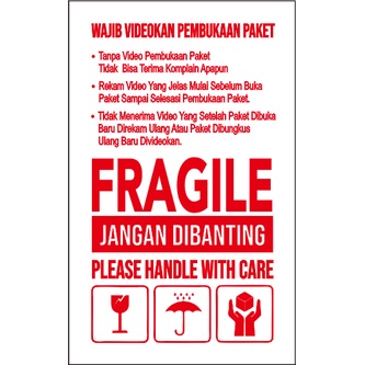 

[Bisa Beli 1 Pcs] Stiker Fragile Jangan Dibanting Dan Video Unboxing Paket