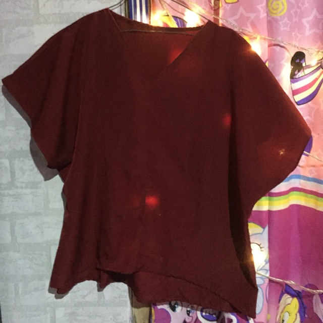 Blouse wanita maroon