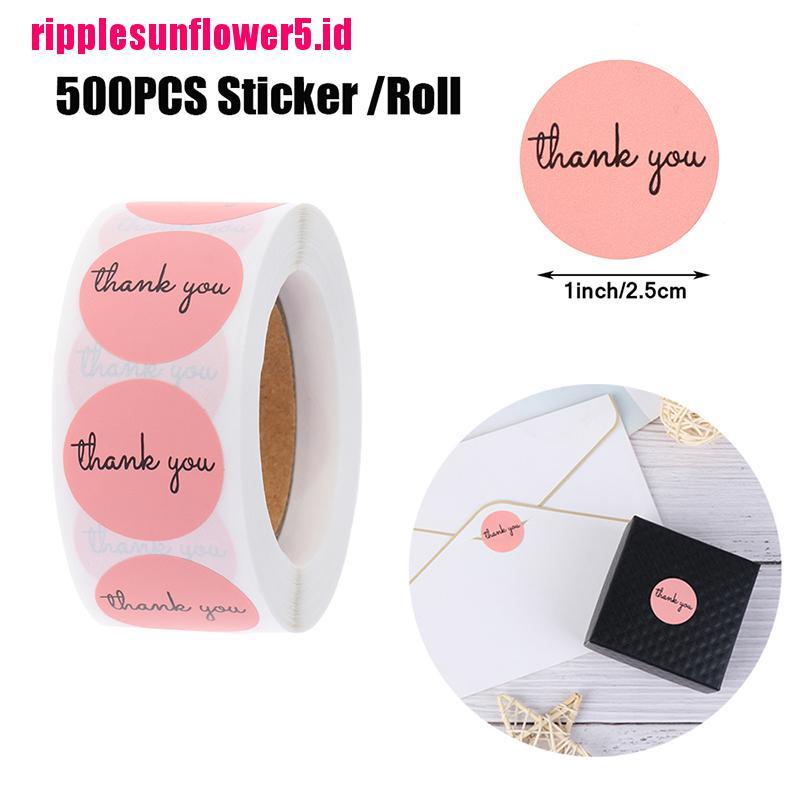 500pcs Stiker Tulisan Thank You Warna Pink Ukuran 1 Inch Untuk Festival