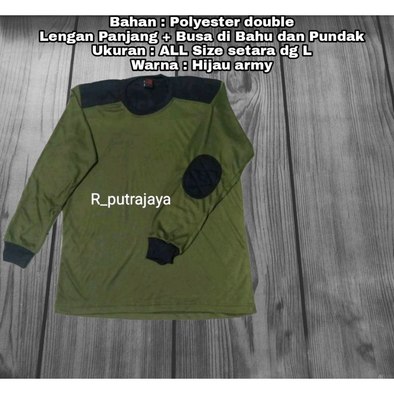 kaos lengan panjang lapangan/ kaos busa/kaos busa hijau army/kaos lengan panjang hijau army Tactical