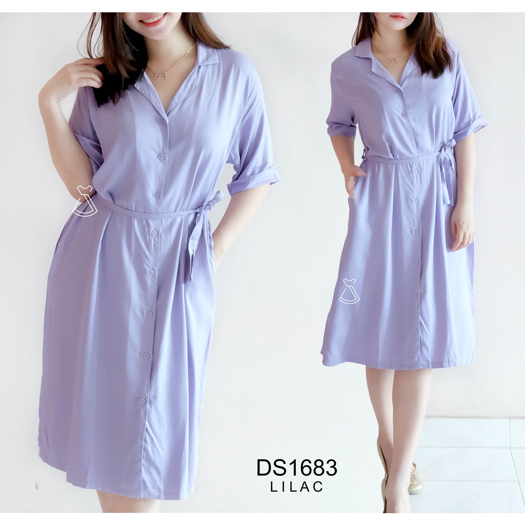 DS1683 - Dress Casual Rayon Twill Adem Korean Style Busui Friendly