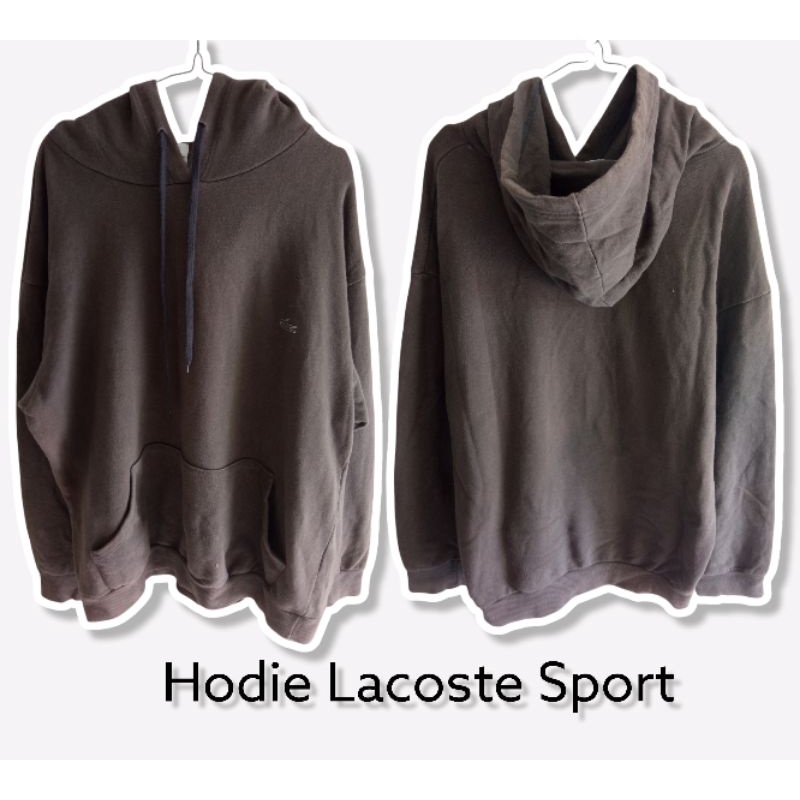 Hodie Lacoste sport brown small logo second.