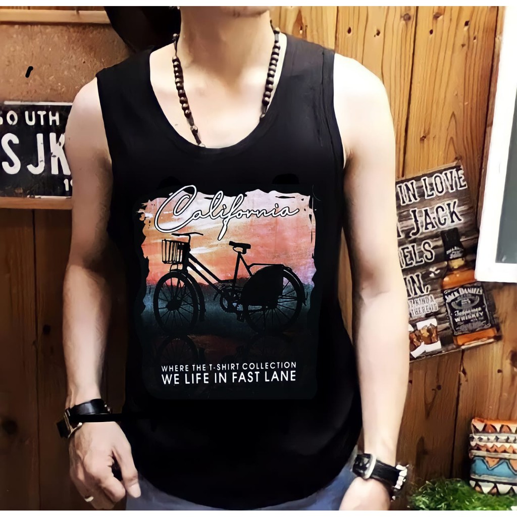 Shalch Trendy Singlet Lekton Pria Onthel California