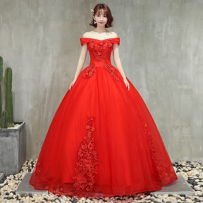 Gaun Pengantin 0190918 Merah Sabrina Wedding Gown