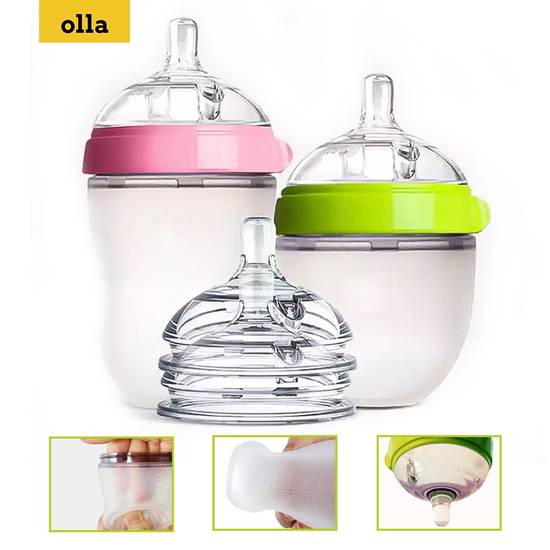 Olla Newborn Baby Bottle 150ml/250ml Silikon Nano Botol Bayi Susu Dengan Antibakteri Dot Bayi Botol Feeding Bottle