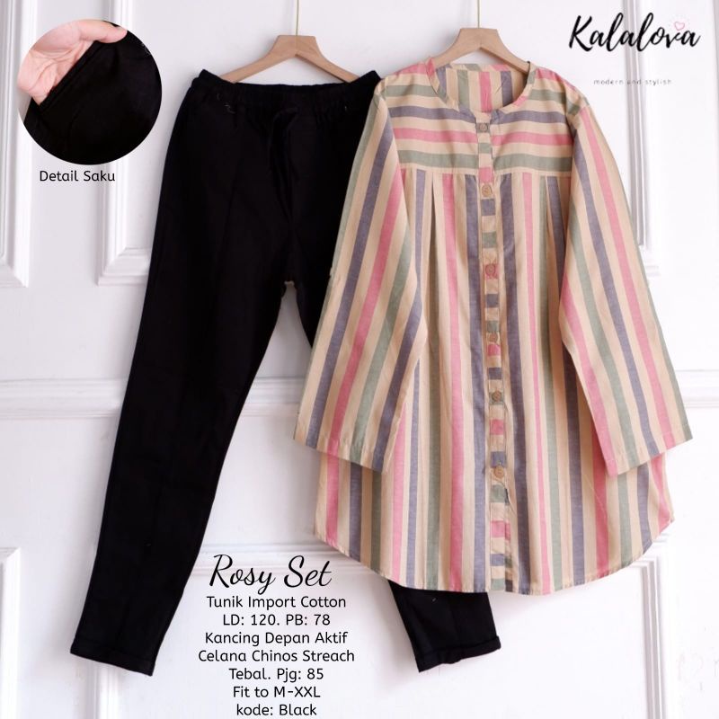 ROSY SET/ BRAVE SET / TASYA SET BY KALALOVA. SETELAN WANITA TERBARU-Rosy black