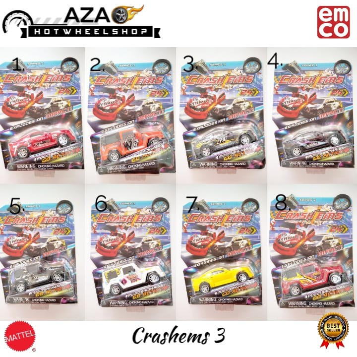 EMCO RANDOM  Series 1 Crashems Crash Ems Crash'ems Mobil Mainan Anak Diecast Cowok Laki