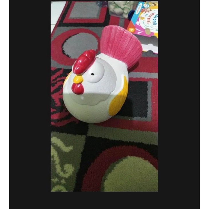 Celengan ayam Plastik unik-Putih