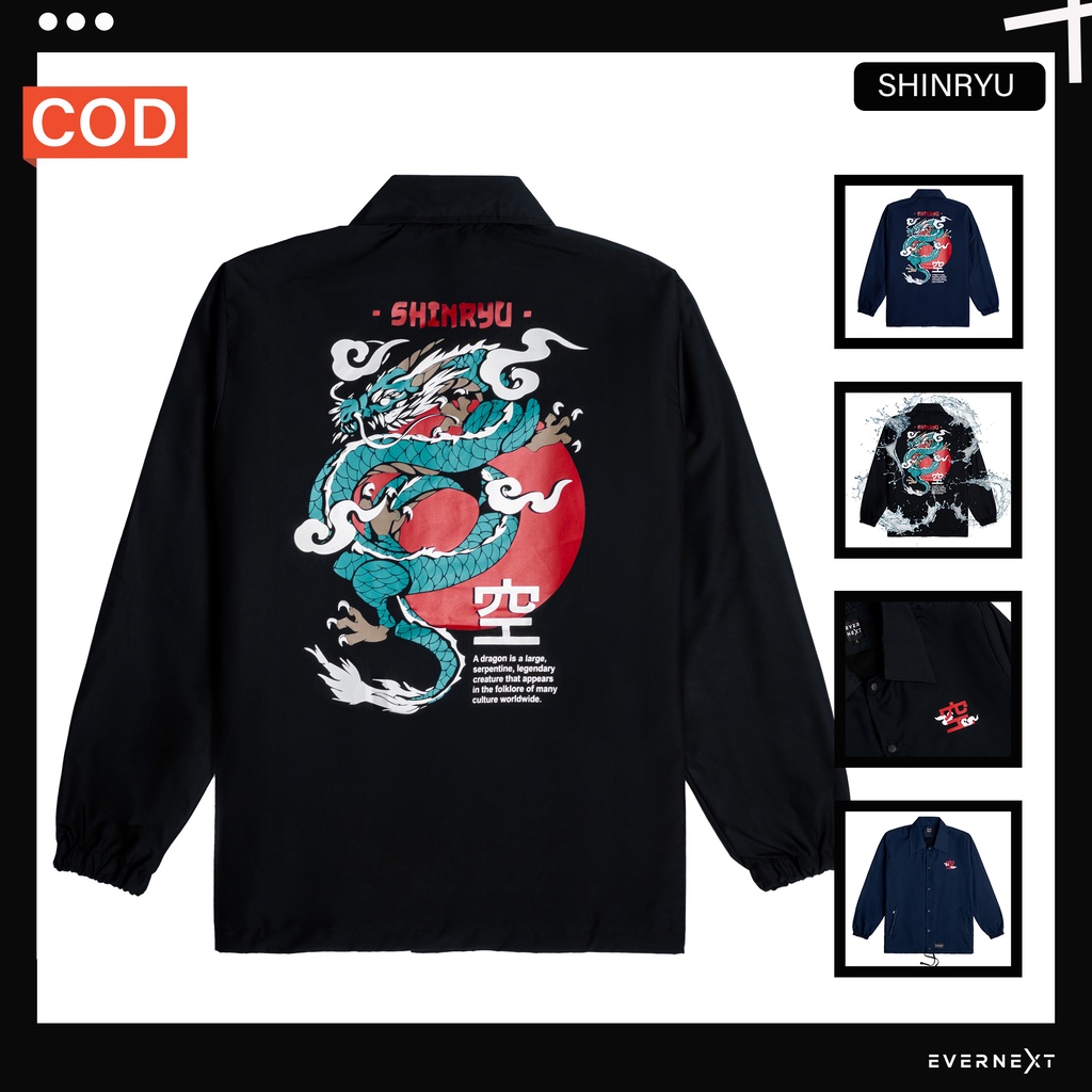 JAKET COACH PRIA SHINRYU WATERPROOF ORIGINAL EVERNEXT ANTI AIR JAKET TASLAN WINDBREAKER OUTDOOR GAMB