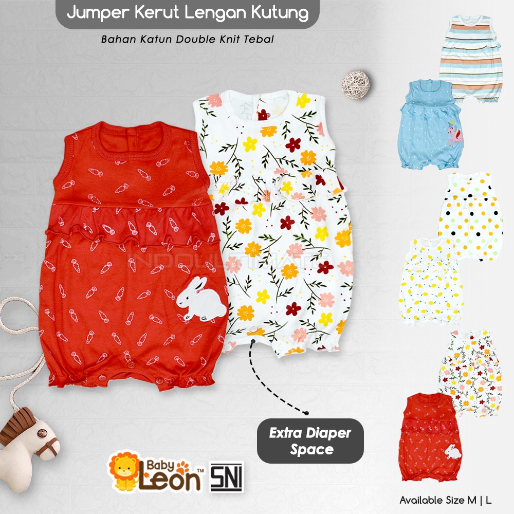 Jumsuit Bayi BABY LEON Perempuan Lengan Kutung GY-046 Jumper Kerut Kutung Jumpsuit Anak Balita