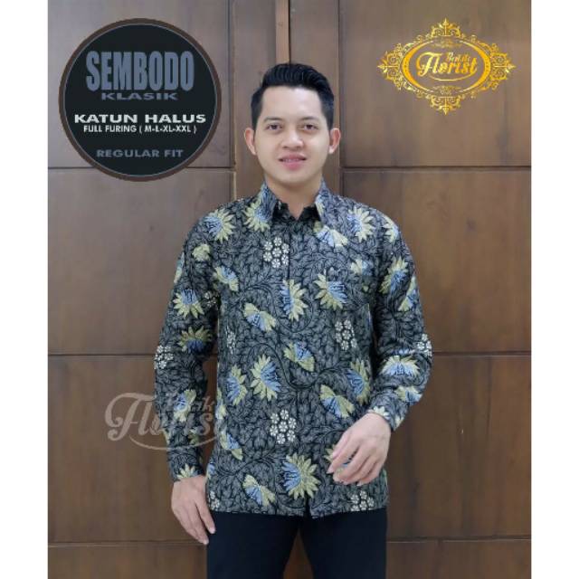 Batik Solo SEMBODO KLASIK Kemeja Pria Katun Halus Sragenan Full Furing