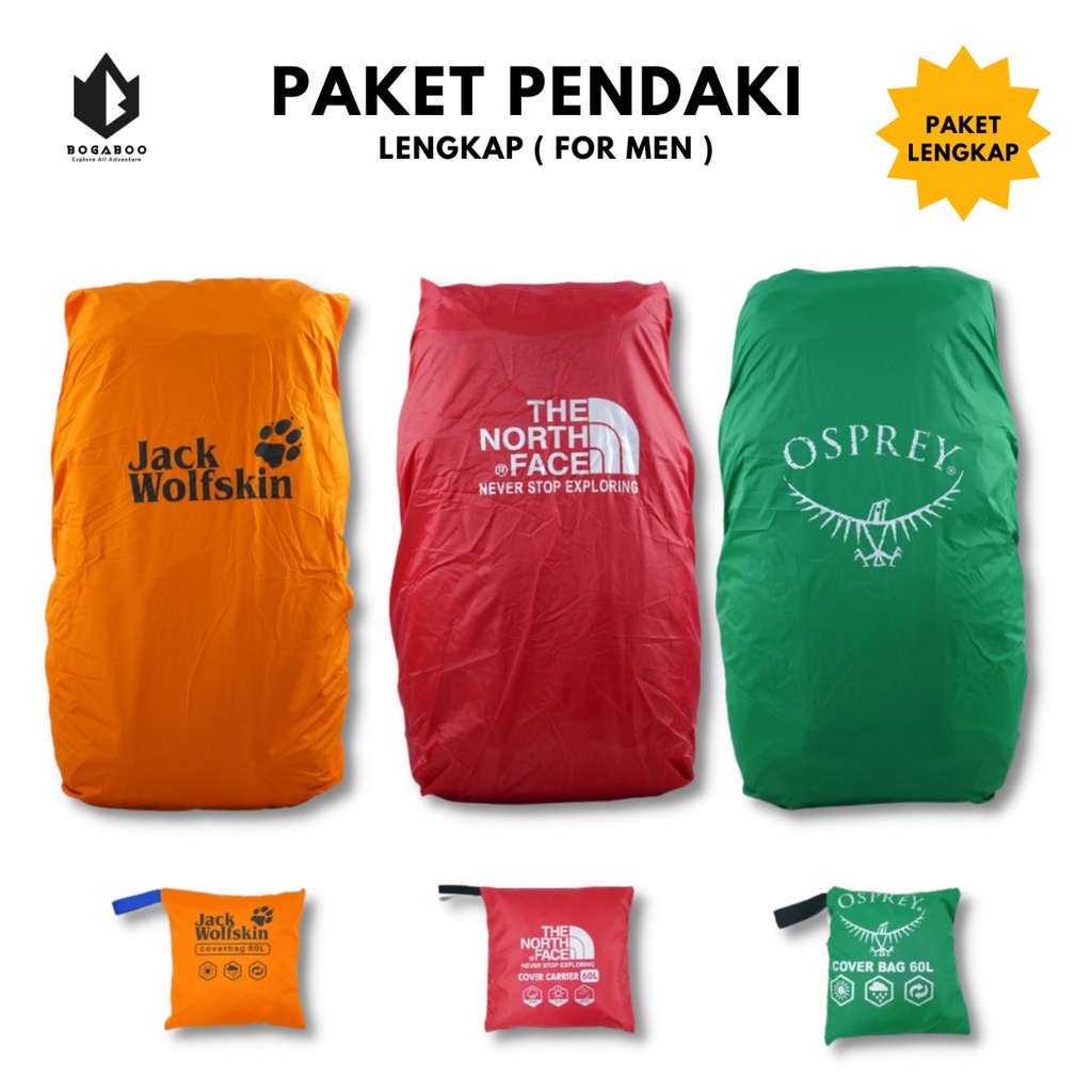 Paket Pendaki Lengkap - Paket Alat Camping - Paket Lengkap Naik Gunung Pria