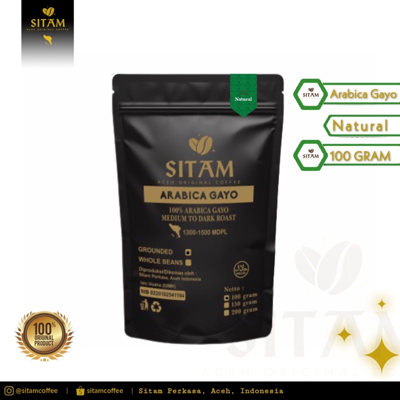 

Kopi Arabica Aceh Gayo-Natural 100gram, Sitam Coffee