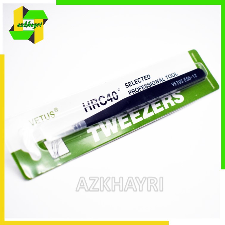 Pinset Stainlees Tweezers Anti Static ESD 12 15 HRC40