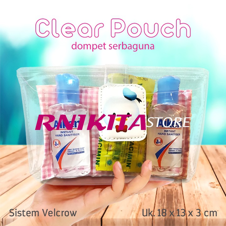 DOMPET MASKER CLEAR POUCH - Dompet Transparan Serbaguna