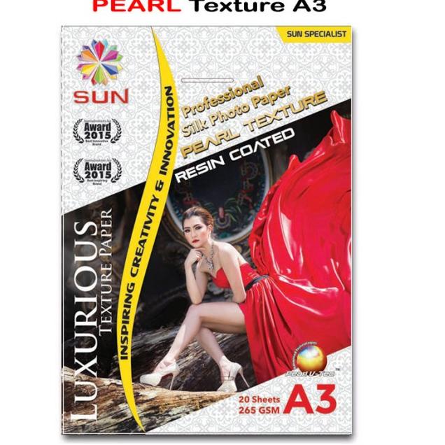 

Terlaris.. Kertas Foto Silky A3 Pearl Texture 265 GSM - SUN Professional Silky Photo Paper