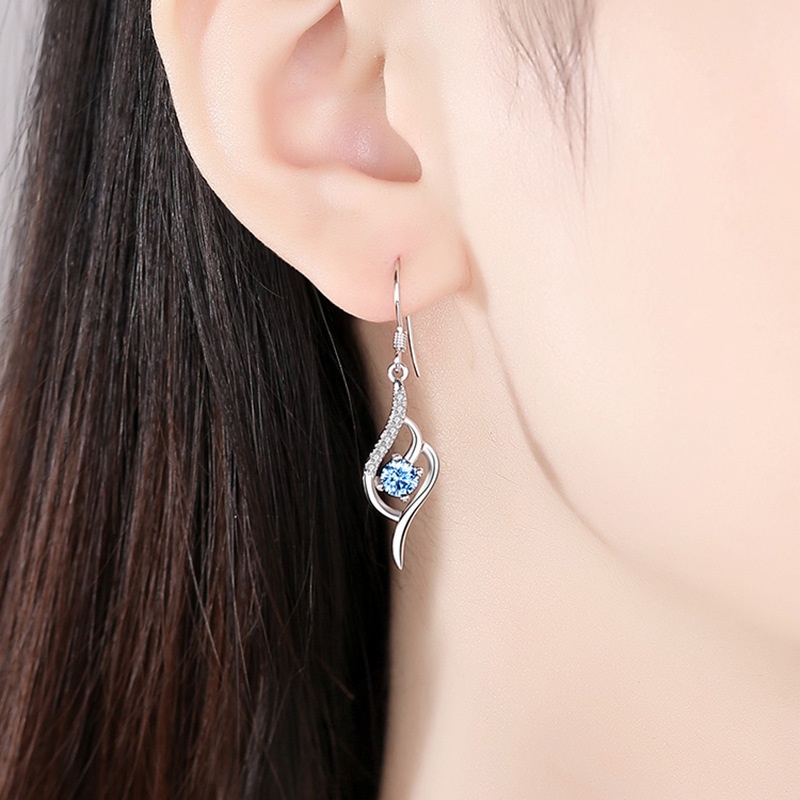 Wm.Shine Blue Diamond Earrings 032 Anting Wanita Perak S925