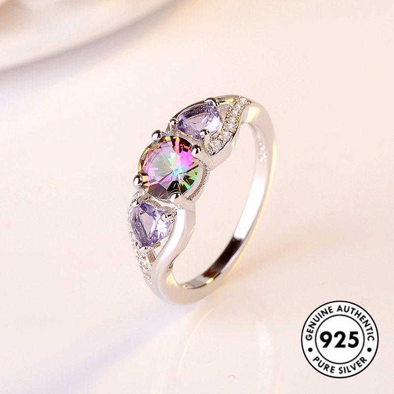 Cincin S925 Silver Warna Pelangi