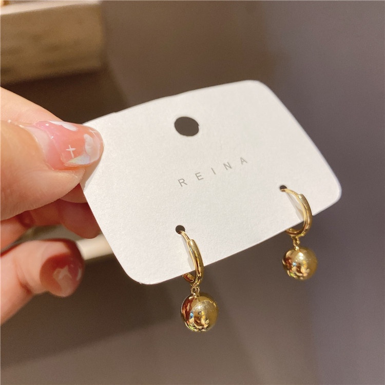 Anting Vintage Golden bead Untuk Wanita Aksesoris Telinga Korea