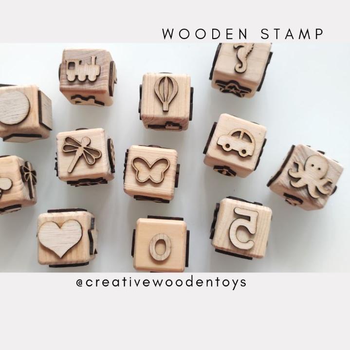 

(Re4dy.nih!⭐) (Creative Wooden Toys) READY STOCK Wooden Stamp, Playdough Stamp [JK36],!