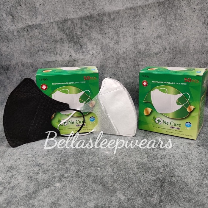 PER 1 BOX 50 PC - MASKER DUCKBILL NECARE NE CARE POLOS &amp; GARIS FACE MASK KEMENKES