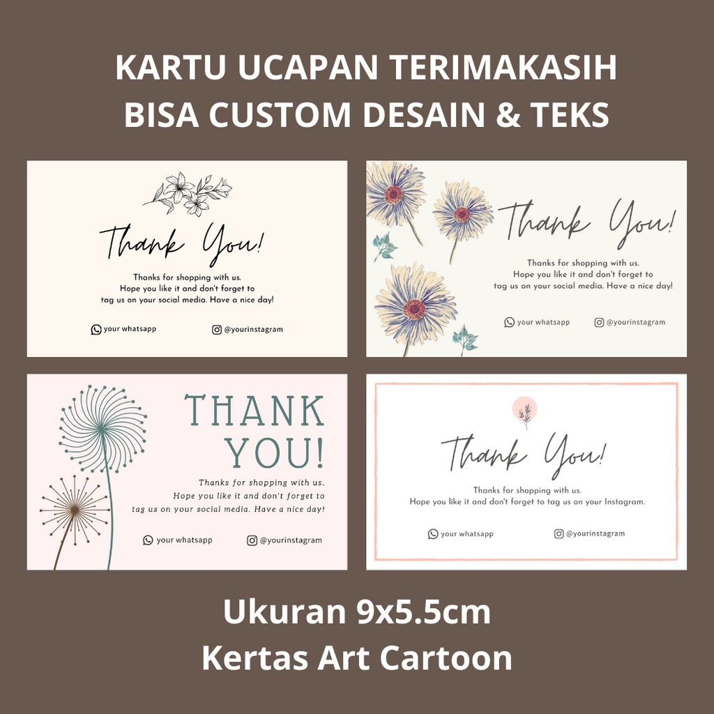 Jual [100 pcs] Kartu Ucapan Terimakasih - Thanks Card olshop - Thank